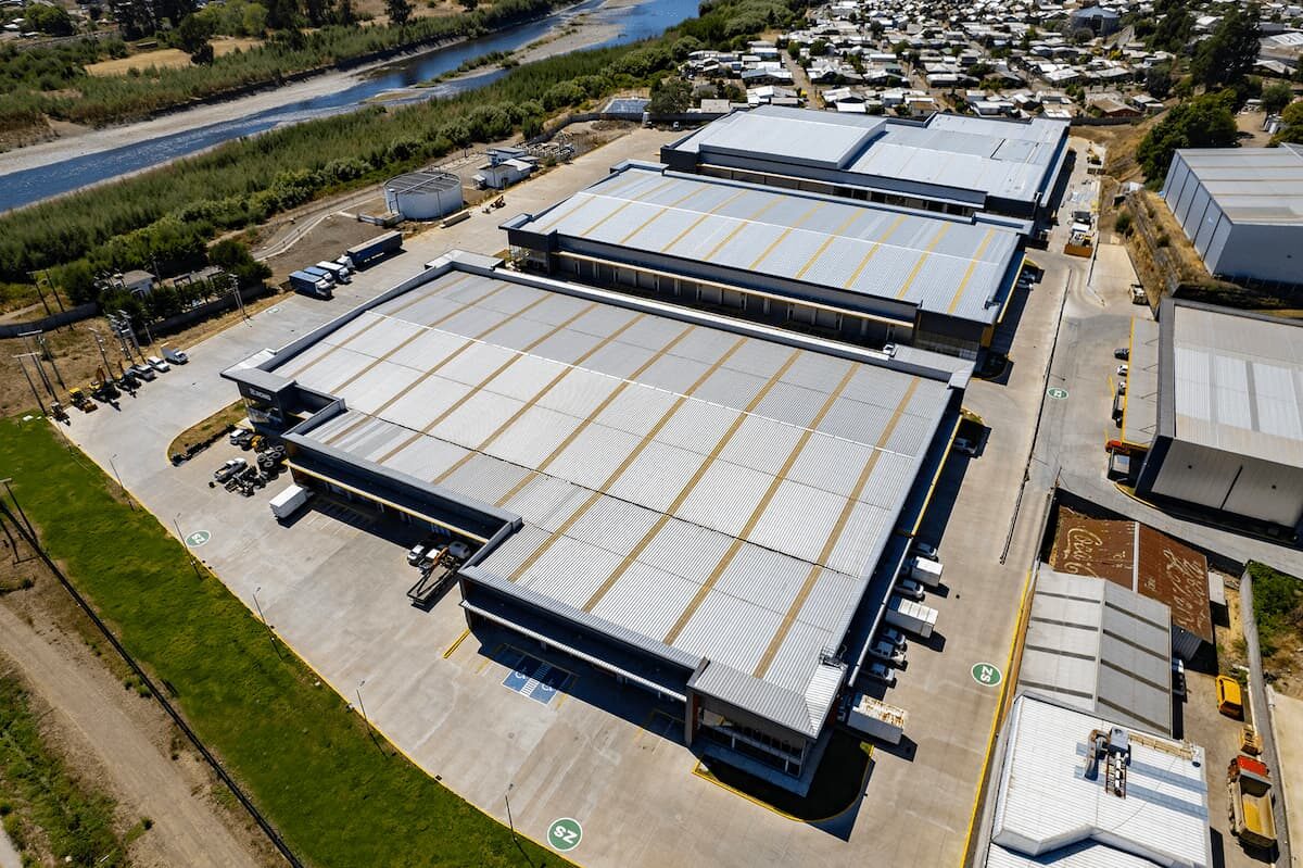 Vista aérea del complejo de bodegas de Megacentro Temuco
